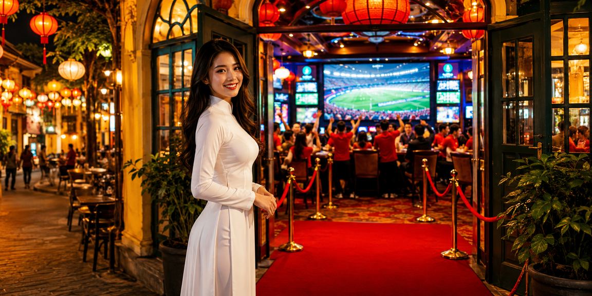 Người dùng Hà Nội trong trang phục áo dài trải nghiệm casino trực tuyến